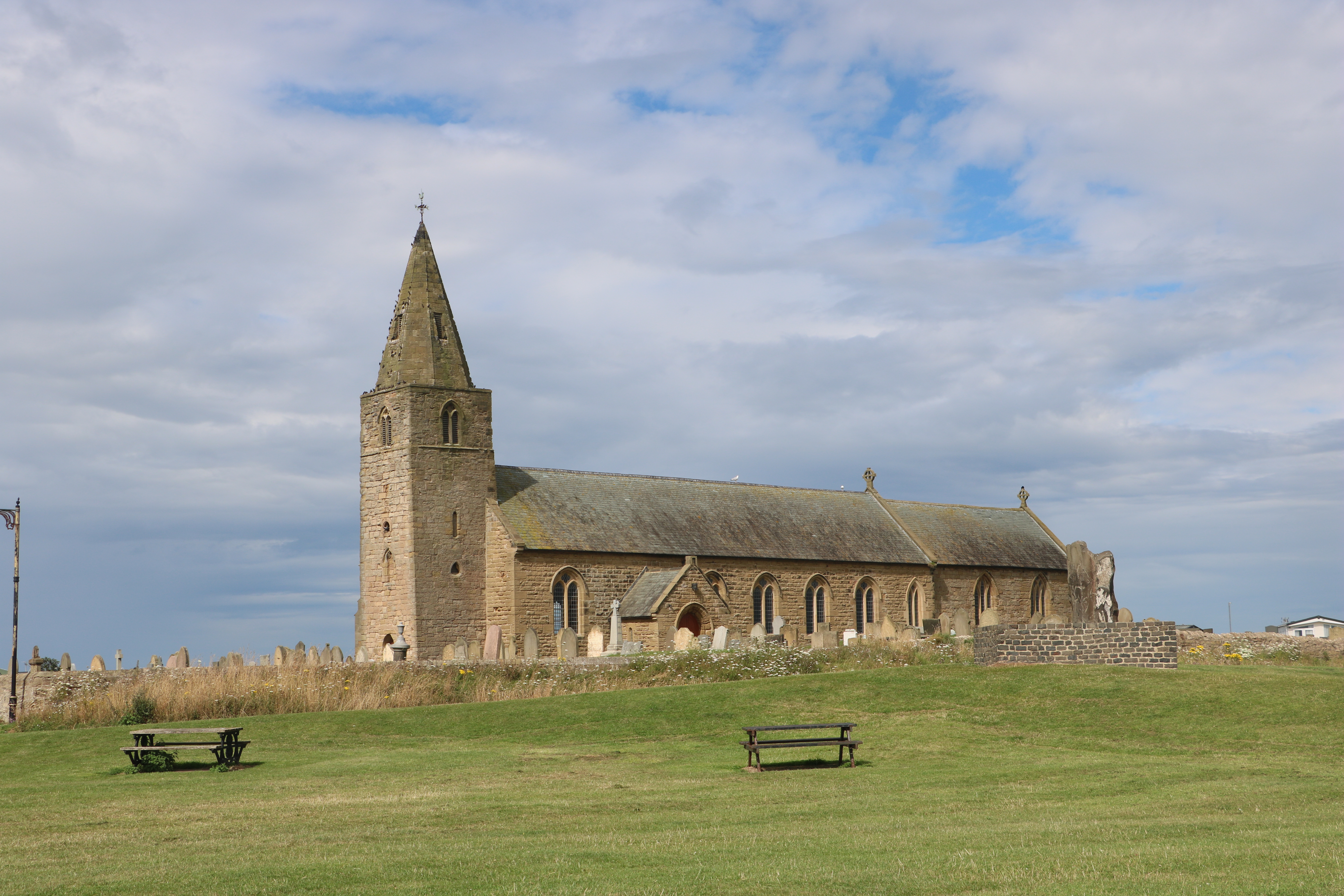 [
St Bartholomew's Church, Newbiggin-by-the-Sea.  27 July 2024.
        ]