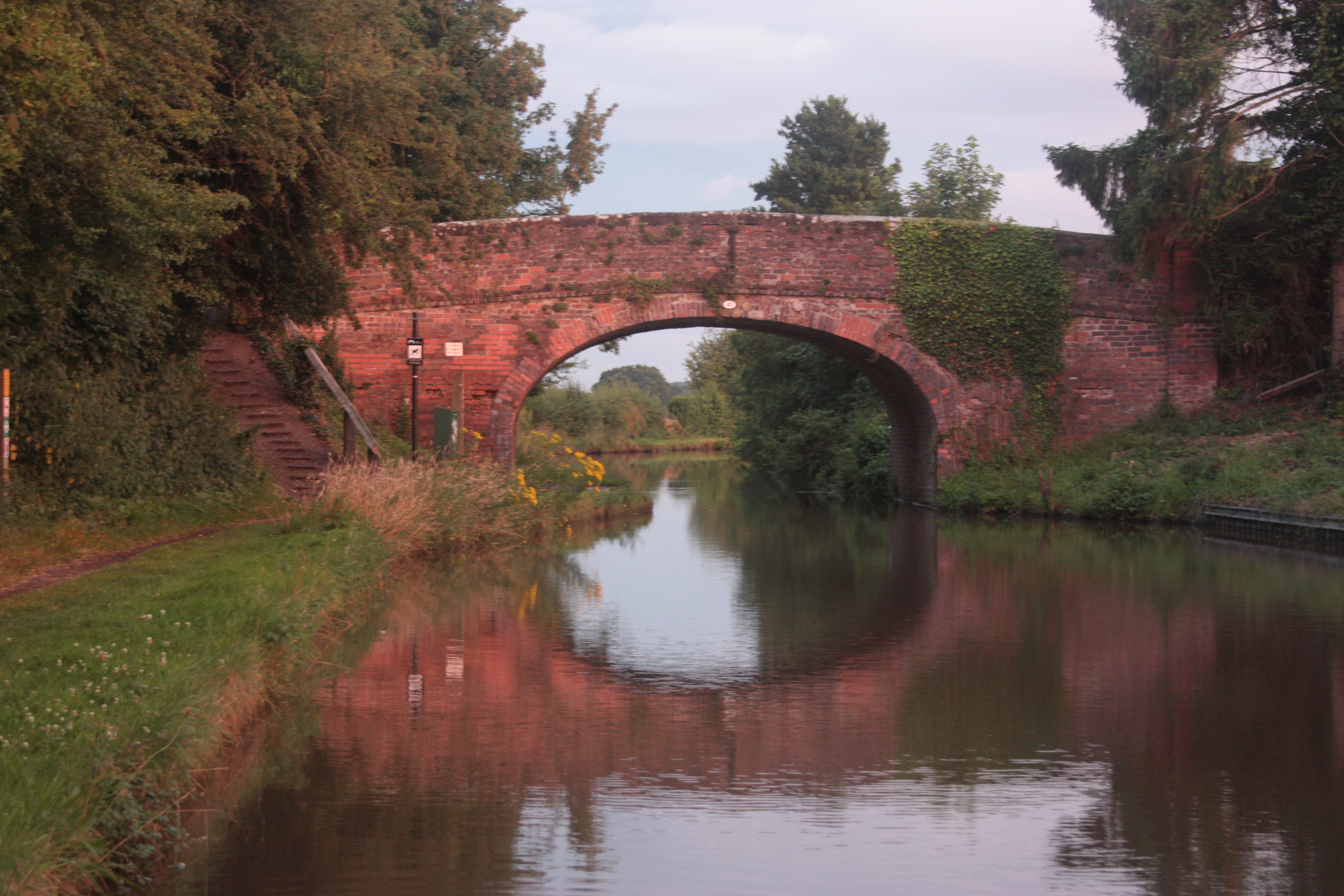 [
Evening light.  Bridge 41, Worcester and Birmingham Canal.  16 July, 2014.
        ]